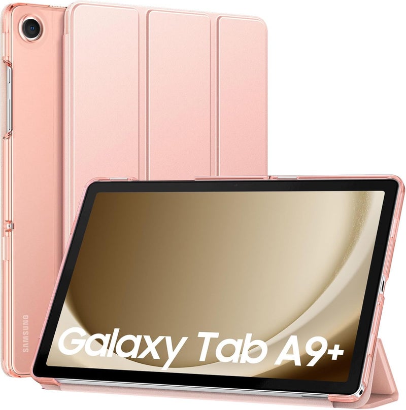 MOCA Case for Samsung Galaxy Tab A11 Plus / A11+ 11 Inch 2026, Galaxy Tab A9 Plus / A9+ Case 11 Inch 2024, Slim Stand Protective Smart Cover with Hard PC Translucent Back Shell-Rose Gold - Image 1