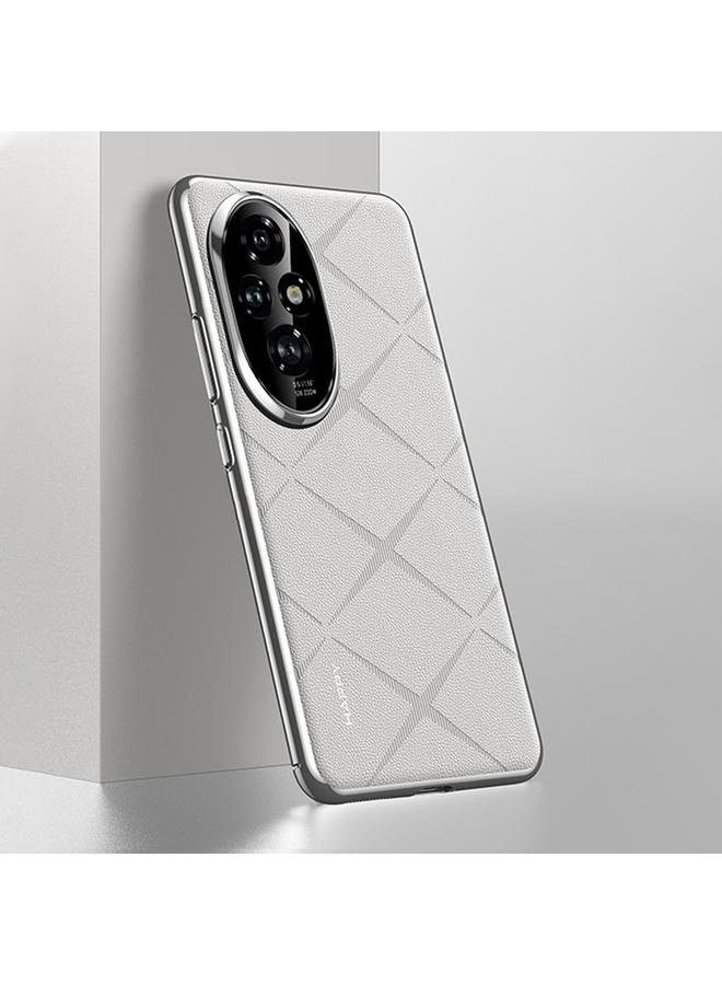 For Honor 200 Plain Leather PC Phone Case(White)