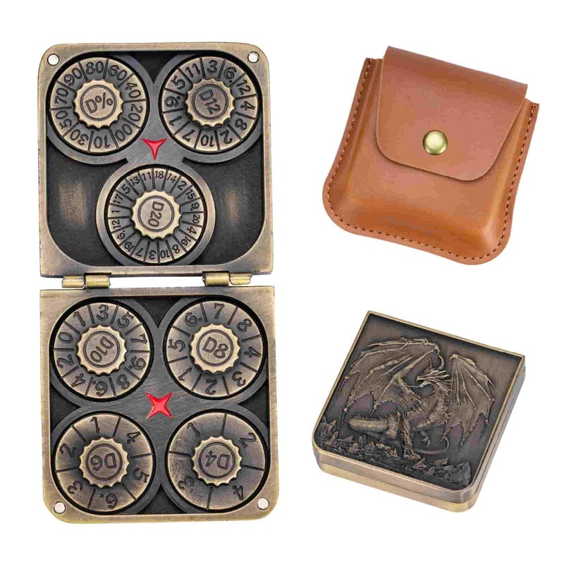 Iustidie Foldable Spinner Metal DND Dice Set Compact Elegant Design with D4 D6 D8 D10 D12 D20 D for TTRPG Gifts - Image 3