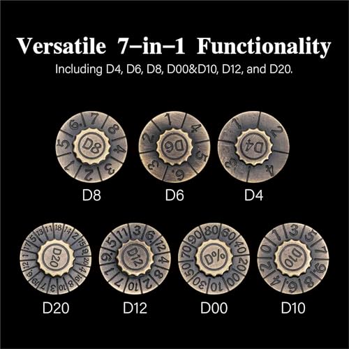 Iustidie Foldable Spinner Metal DND Dice Set Compact Elegant Design with D4 D6 D8 D10 D12 D20 D for TTRPG Gifts - Image 5