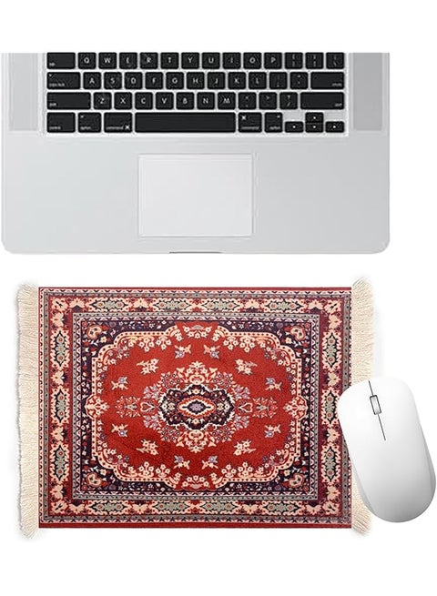 saykfoe Carpet Mouse Mat, Oriental Persian Mouse Pads for Wireless Mouse, Computer Mousepad for Table Decor (Red-Style1)