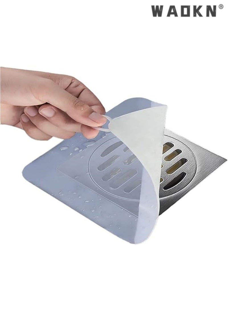 WAOKN Simplified Silicone Drain Guards - 4-Pack, 5.8" Diameter, Odor-Resistant Mats for Shower, Kitchen, Laundry, & Toilet Drains, Anti-Insect Barrier - Image 1