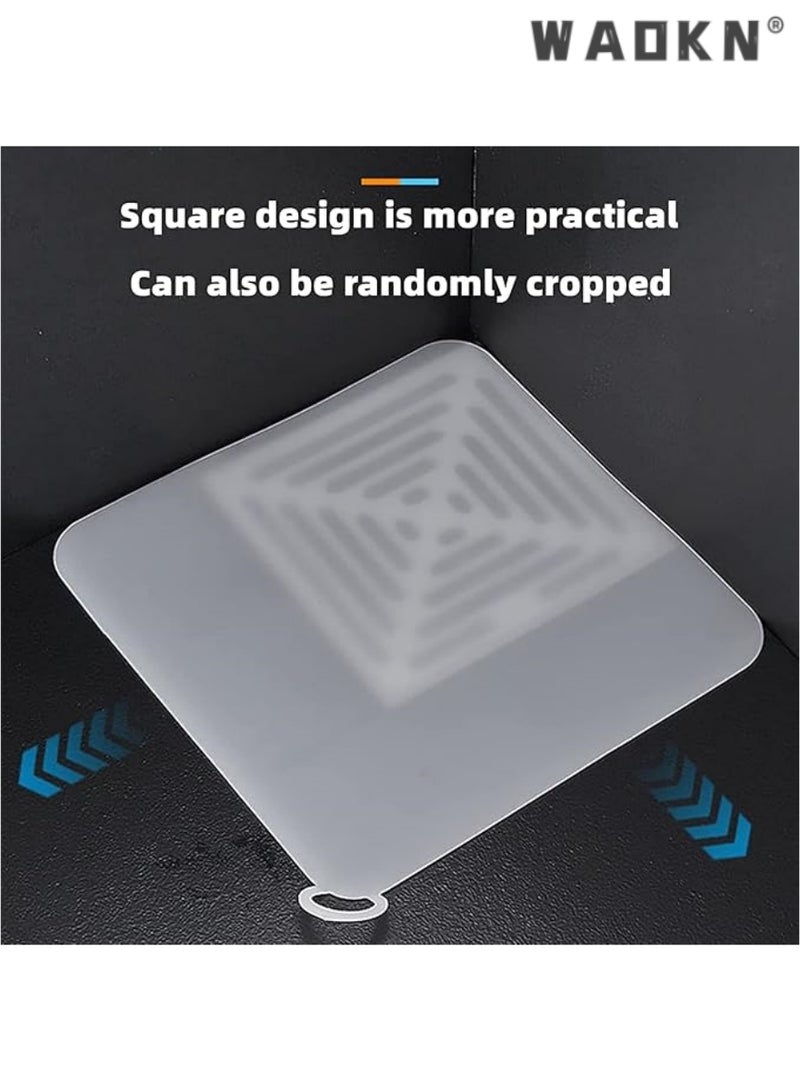 WAOKN Simplified Silicone Drain Guards - 4-Pack, 5.8" Diameter, Odor-Resistant Mats for Shower, Kitchen, Laundry, & Toilet Drains, Anti-Insect Barrier - Image 4