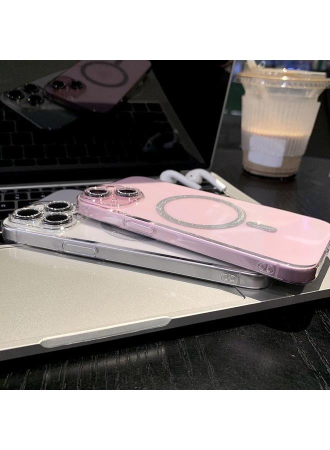 S-TOP Case For iPhone 15 Pro Glitter Magnetic Ring Transparent MagSafe Phone Case - Image 5