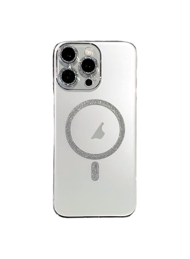 S-TOP Case For iPhone 15 Pro Glitter Magnetic Ring Transparent MagSafe Phone Case - Image 1