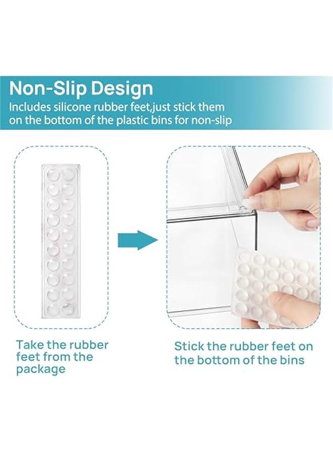 HOOKOR 2 Pack Stackable Makeup Organizer Storage Drawers, Acrylic Bathroom Organizers,Clear Storage Bins For Vanity, Undersink, Kitchen Cabinets, Pantry Organization and Storage - Image 2