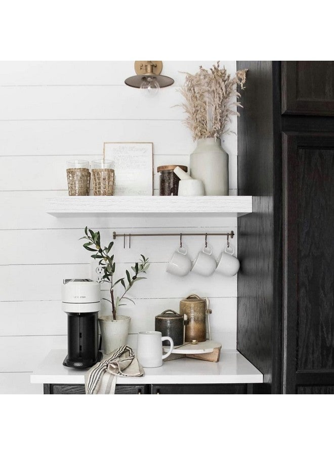 QEEIG Floating Shelves for Wall Bathroom Shelf Bedroom Kitchen Living Room Hanging Book Shelves Small Farmhouse Decor 16 inch Set of 3, White (015-W3) - Image 4