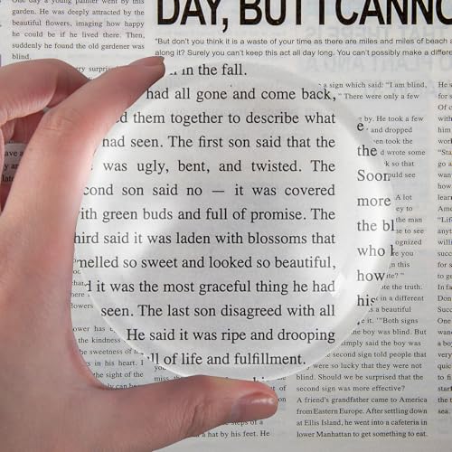 BIJIA 4 Inch Optics Glass Dome Magnifier Paperweight Reading Magnifying Glass Paperweight Optical Half Ball Lens with Gift Box - Image 1