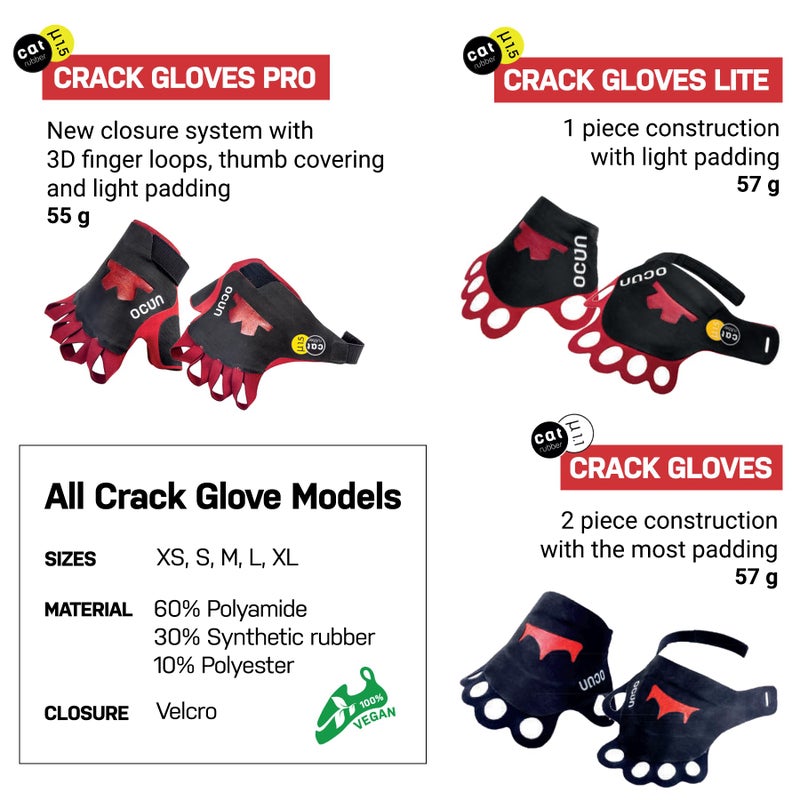 Ocun Crack Gloves for Crack Climbing I Rock Climbing Gloves, Medium - Image 2