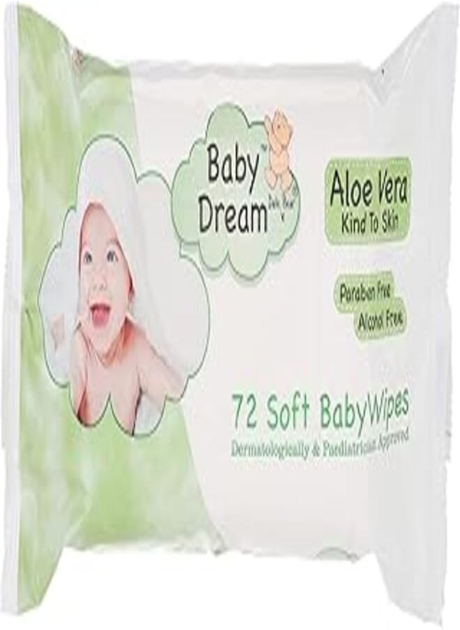 Baby Dream Baby Dream Gentle Aloe Vera Hand and Face Wipes - 72 wipes 