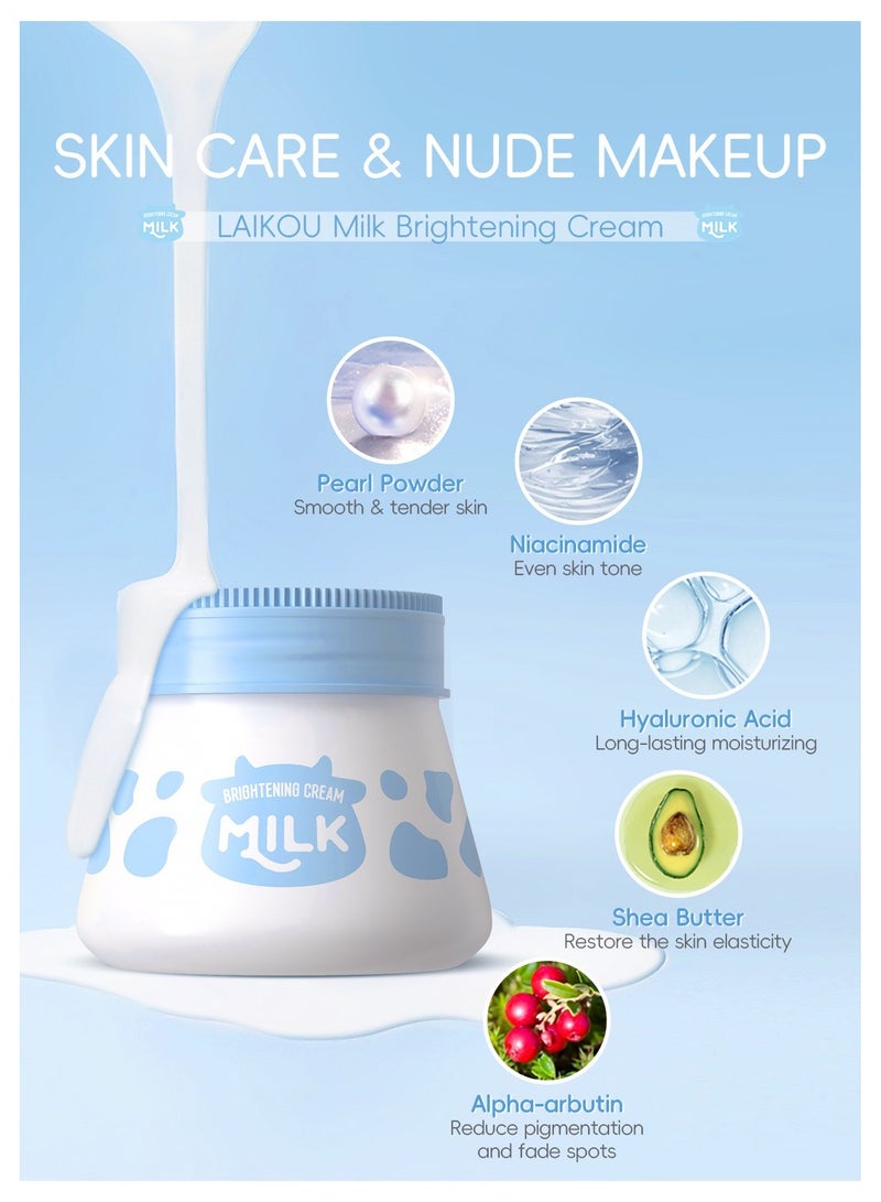 لايكو كريم تفتيح البشرة النباتي بالحليب، يرطب بعمق، يلين البشرة، لطيف بشكل طبيعي، مناسب لجميع أنواع البشرة - غير دهني، غير مُجرب على الحيوانات 55غ - Image 3