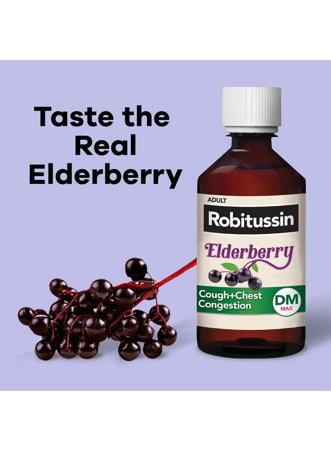 Robitussin Maximum Strength Elderberry Cough Plus Chest Congestion DM, Cough Suppressant for Adults, Providing Non Drowsy Liquid Cough and Chest Congestion Relief - 2x8 Fl Oz - Image 3