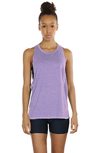 icyzone Workout Tank Tops for Women - Running Muscle Tank Sport Exercise Gym Yoga Tops Athletic Shirts(Pack of 3) (M, Black/Grey/Lavender) - Image 4