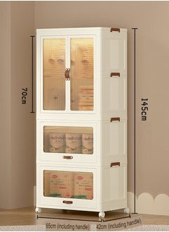 keke 2 Layers Stylish Multi-Functional Storage 1 Cabinet & 2 Wardrobe  - Image 1