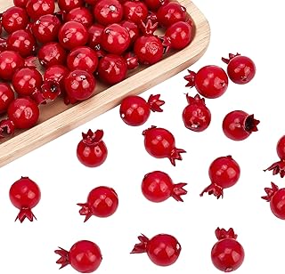 CHGCRAFT 50Pcs Mini 0.79 Inch Artificial Pomegranate Realistic Fake Fruit Lifelike Apple Simulation Foam Pomegranate - Image 1