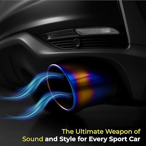 MIKANIX Universal Car Exhaust Muffler Tip | Stainless Steel Burnt Look Silencer End Pipe | Anti-Rust, Stylish Oval Exhaust Tail Pipe with Fitting Kit (BLUE) - Image 5