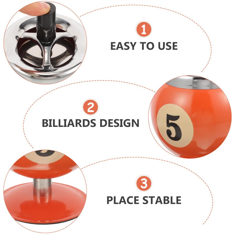Retro Orange Metal Ashtray with Push Down Rotary Windproof Design for Home Office Desktop - Image 4