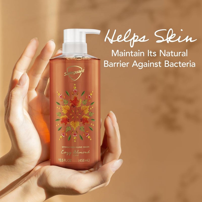 Safeguard Liquid Hand Soap, Micellar Deep Cleansing, Washes Away 99% Bacteria, Made with Natural Moisturizers, Enriched with Skin Conditioners, PH Balanced, Cozy Almond Scent 15.5 oz (Pack of 4) - Image 3