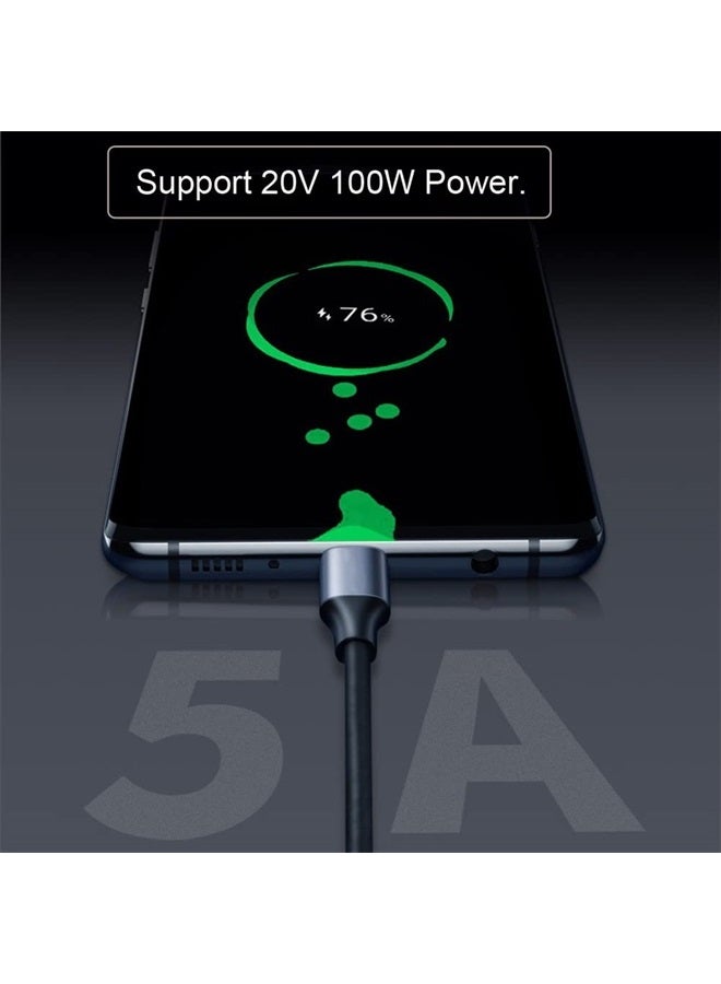 NFHK 90 Degree Up Down Angled Type-C USB-C Male to Male USB3.1 10Gbps 100W Data Cable for Laptop Phone 100CM - Image 3