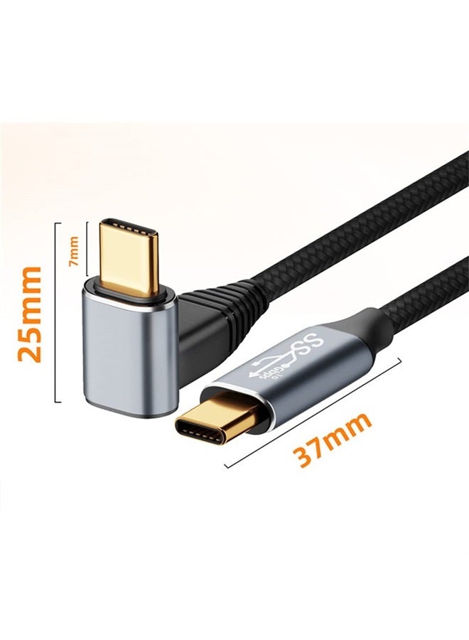 NFHK 90 Degree Up Down Angled Type-C USB-C Male to Male USB3.1 10Gbps 100W Data Cable for Laptop Phone 100CM - Image 2