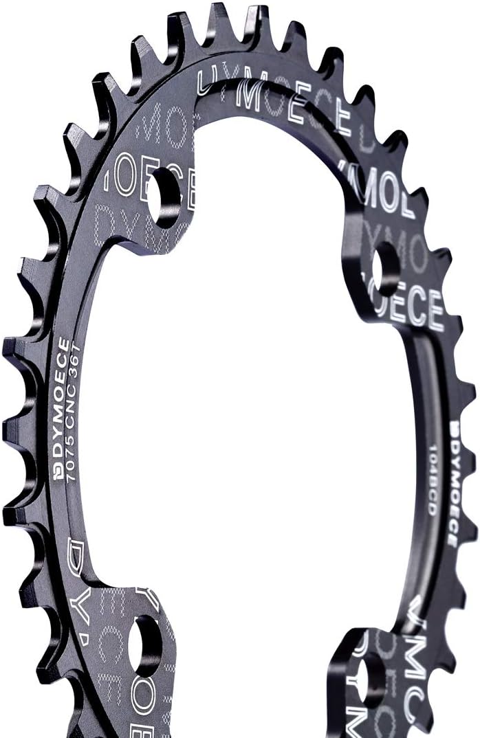 Dymoece Narrow Wide Bike Single Chainring 104BCD 32T 34T 36T 38T for 9 10 11 Speed Round,Black/Red-Compatible with Most of Shimano and Sram Cranksets - Image 4