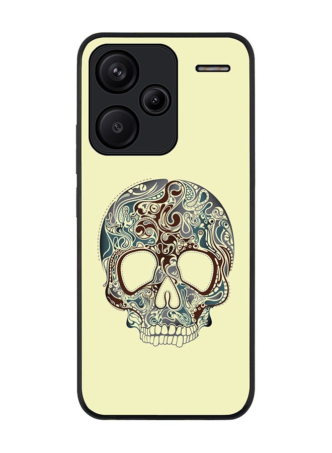 Stylizedd Rugged Black Edge Case for Xiaomi Redmi Note 13 Pro Plus, Slim fit Case Flexible Anti Drop TPU Gel Thin Cover -  Skully Tattoo - Image 1