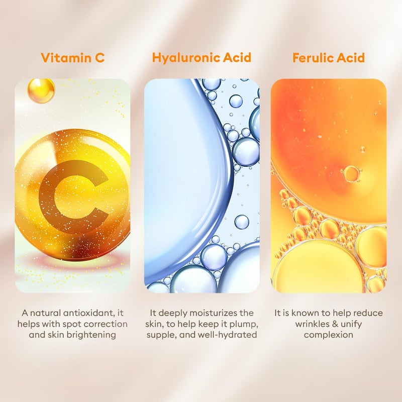 VLCC Vitamin C Serum Facial Kit 135g Skin Brightening Facial Kit Skin Brightening Facial at Home Fades Spots and Dullness Vitamin C Hyaluronic Acid Ferulic Acid - Image 5