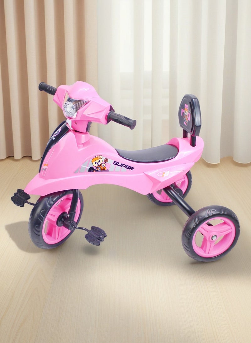 kids Tricycle Baby Bicycle Ride-On Toy Tricycle for Kids Baby Tricycle with Light and Music Baby Cycle (Blue Red Pink Can Choose) - Image 5