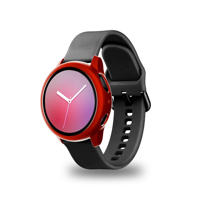 Galaxy Watch Active 2 Red Ultra-Thin Case: Precise Cutouts - Full Shockproof Scratch Resistant HD Clarity Tempered Glass Protector for Samsung Watch Active 2 Users - Image 1