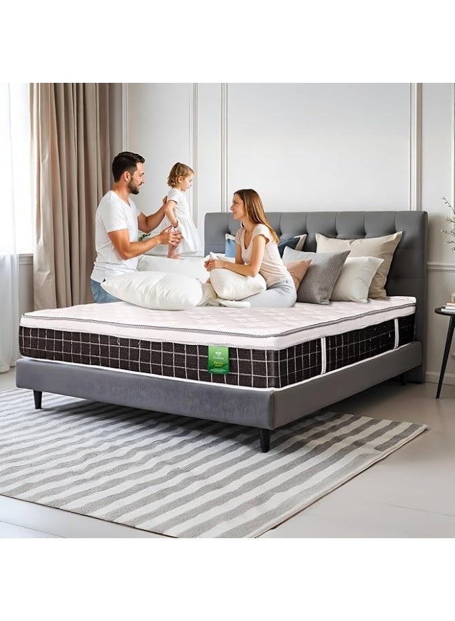 EASELIVING Hybrid Memory Foam Mattress - 30cm King Size Medium Firm Mattress | Pocket Spring Mattress with Cooling Comfort, Edge Support and Pressure Relief | 10-Year Warranty (180x200 cm) - Image 1