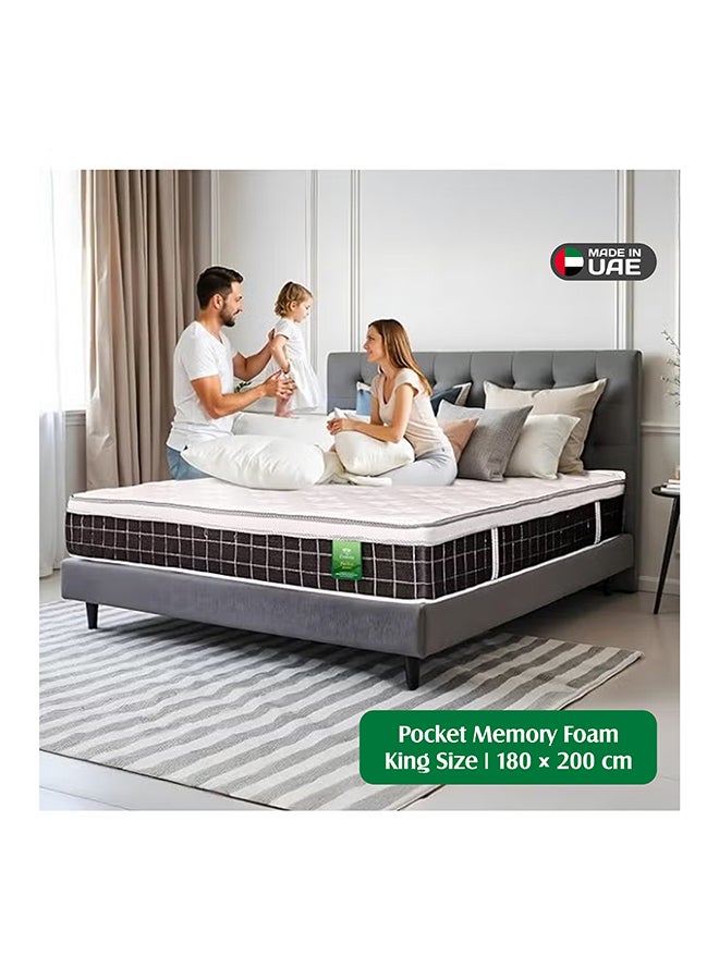 EASELIVING Hybrid Memory Foam Mattress - 30cm King Size Medium Firm Mattress | Pocket Spring Mattress with Cooling Comfort, Edge Support and Pressure Relief | 10-Year Warranty (180x200 cm) - Image 1