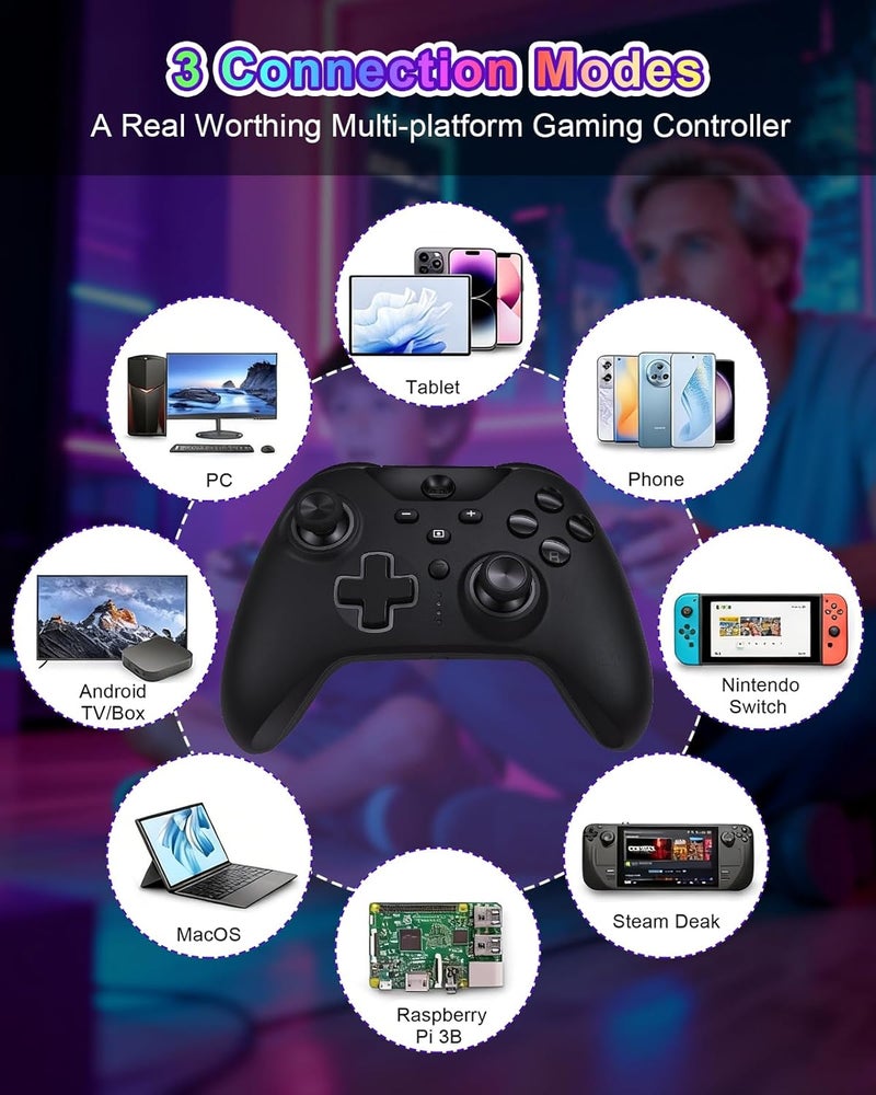 XFIRE-GEAR PC controller, Wireless Controller for Windows PC and Android, with 1000 Hz Polling Rate, Hall Effect Joysticks and Triggers, Remappable L4/R4 Bumpers - Image 3