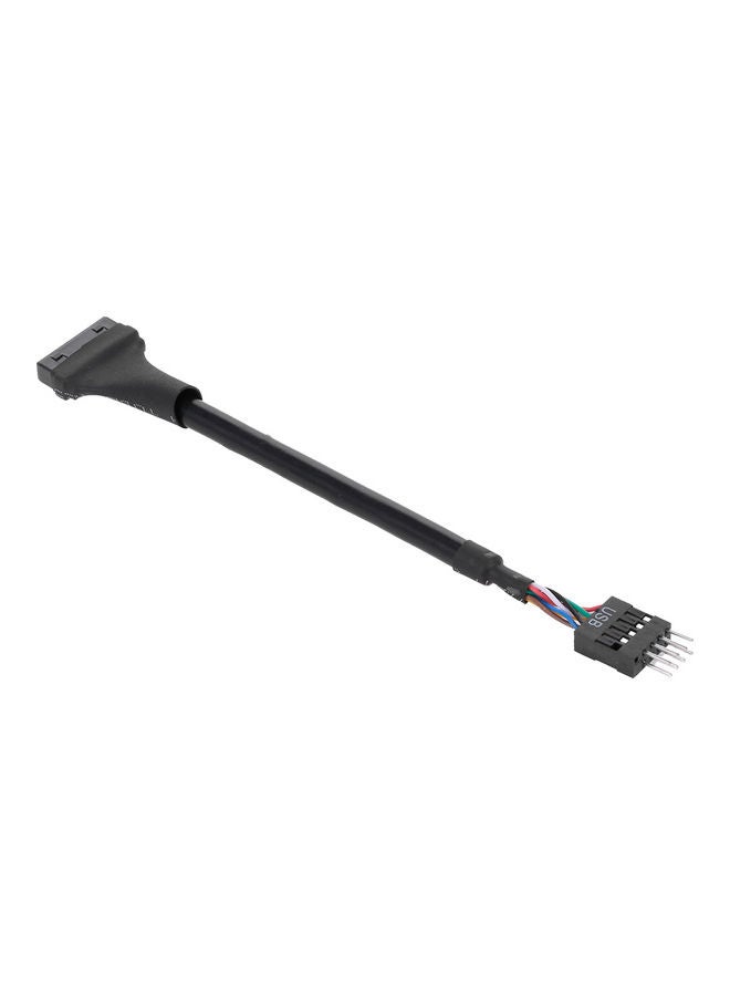 20Pin USB 3.0 Female Header To USB 2.0 9Pin Male Adapter Cable Line Converter Black - Image 1