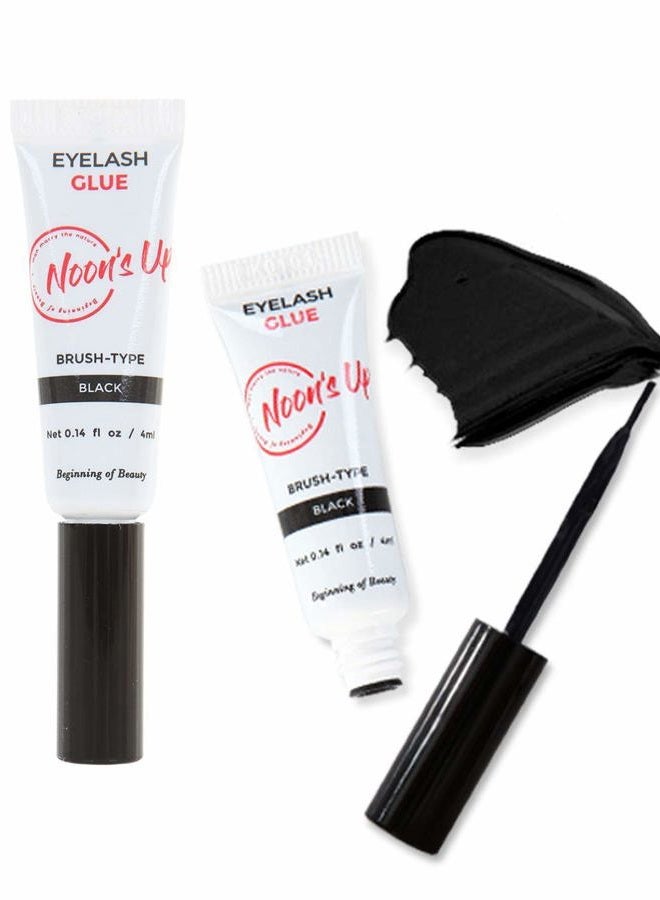 NOON'S UP Eyelash Glue Waterproof 24 Hours Long-Lasting Eyelash Adhesive for False Lashes Super Strong Hold for Sensitive Eyes 4ml 0.14oz (Black) - Image 1