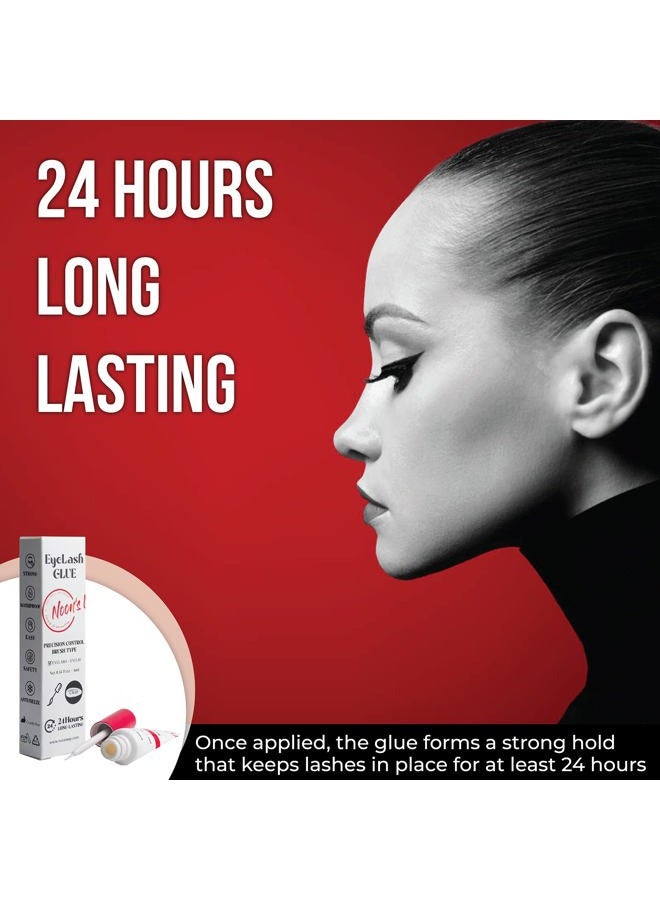 NOON'S UP Eyelash Glue Waterproof 24 Hours Long-Lasting Eyelash Adhesive for False Lashes Super Strong Hold for Sensitive Eyes 4ml 0.14oz (Black) - Image 2
