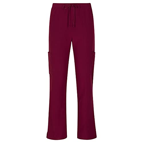 Natural Uniforms Women's Cool Stretch V-Neck Top and Cargo Pant Set (Burgundy, X-Small) - Image 4