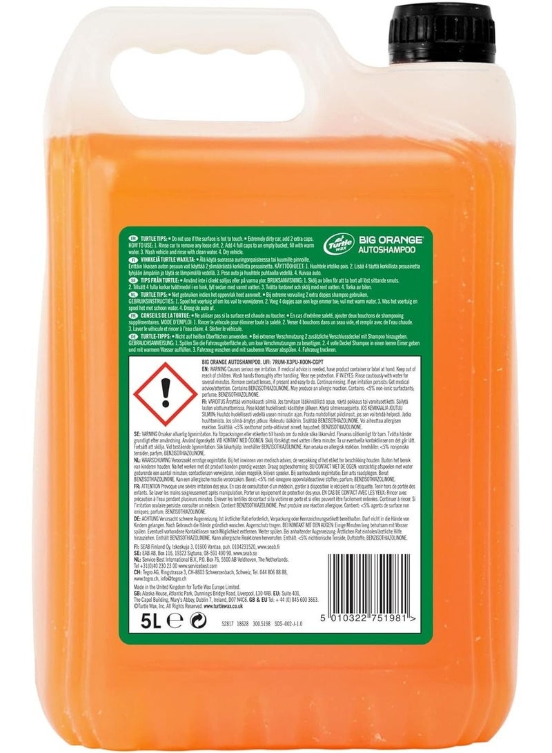 TurtleWax Big Orange Auto shampoo High-Performance Car Wash with Added Orange Oil for a Powerful Clean and Streak-Free Finish. - Image 3