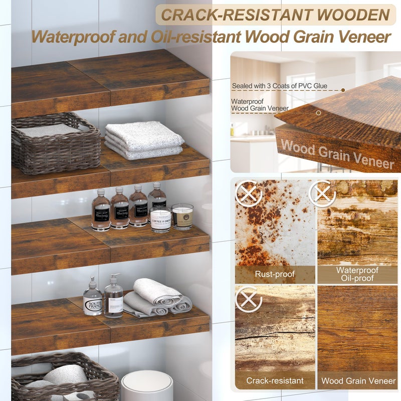 MyLifeUNIT Wire Shelf Covers, 8 PCS Wood Wire Rack Covers for Pantry, Closet, Laundry Room (11.9" W x 12" D) - Image 5