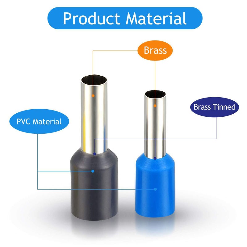 440pcs Ferrule Crimping Tool Wire Ferrule Kits Terminal Connector Sleeves Wire Bifurcation Strong Conductivity Flame Retardant Insulation Strong Sealing AWG 10 12 14 16, 2 4 1/0 2/0 Gauge - Image 4