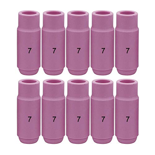 GZTIGWELD 10N47 7# TIG Alumina Nozzles Ceramic Shield Cup Fit DB PTA SR WP 17 18 26 TIG Welding Torch 10PK (10N47 7#) - Image 1