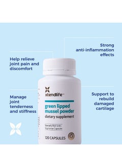 xtendlife Xtendlife  Green Lipped Mussel Powder  Extra Strength New Zealand Green Lipped Mussel 2400Mg Per Serving  For Joint Health  Inflammation Management  120 Capsules One Month Supply  - Image 4