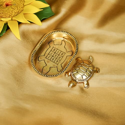 Ekhasa 100% Pure Brass Tortoise Vastu with Brass Plate | Tortoise for Good Luck for Home | Fengshui Turtle with Secret Wish & for Wealth | Kachuwa for Vastu | Good Luck Items for Office Desk & Gifts - Image 4