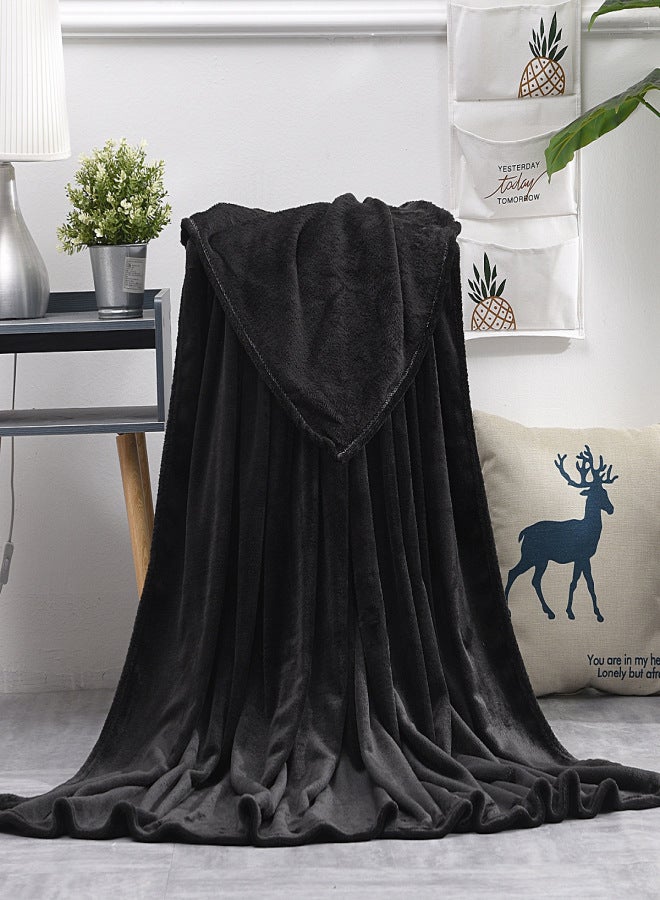Fleece Blacket Sofa Bed Blanket Warm Soft Home Solid Blankets