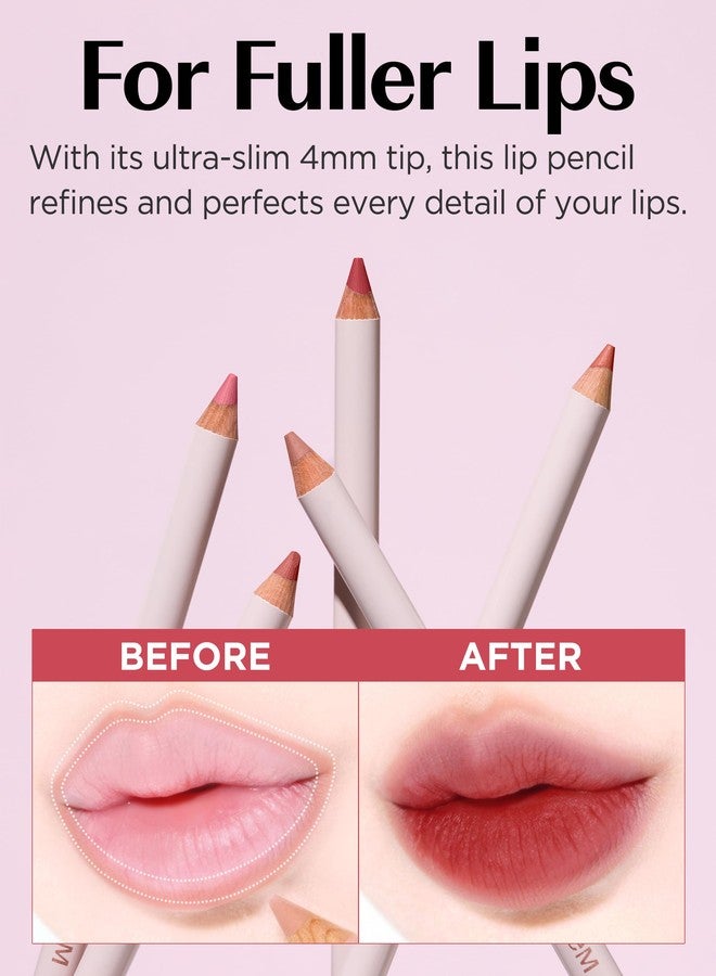THESAEM Cover Perfection Lip Pencil - Slim, Easy-Blend & Overlip Makeup, Creamy Matte Lip Liner, Long-Lasting with Built-In Sharpener (08 Lusty) - Image 4