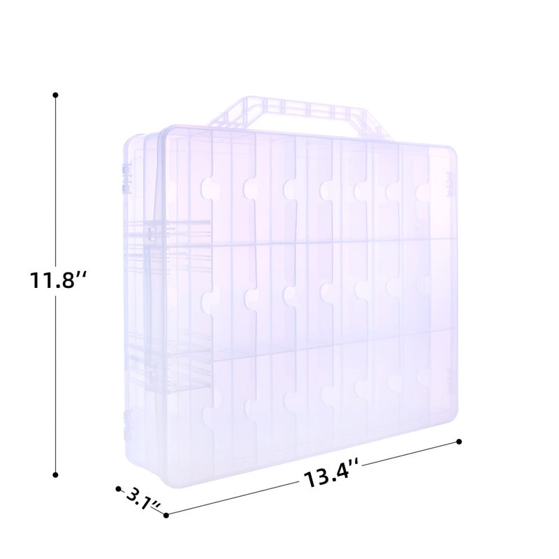KISLANE Double Sided Toy Car & Doll Storage Case - 48 Compartments, Portable Transparent Case - Image 4