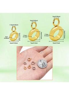 Oubaka 90Pcs 3 Sizes Stainless Steel Bail Beads Column Bail Beads Bail Tube Beads Stainless Steel Hanger Links 4/5/6Mm Inner Dia Pendant For Bracelet Necklace Jewelry Making(Gold,White K)  - Image 3
