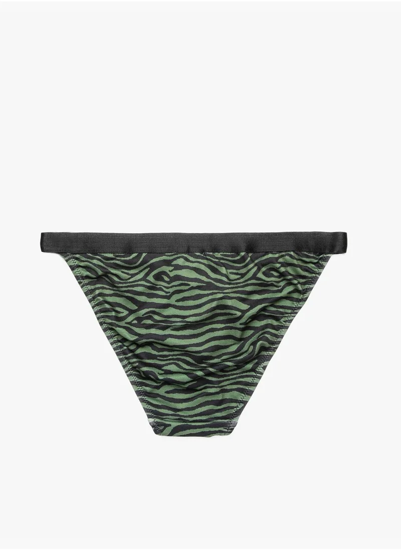 KOTON Zebra Patterned Bikini Bottom