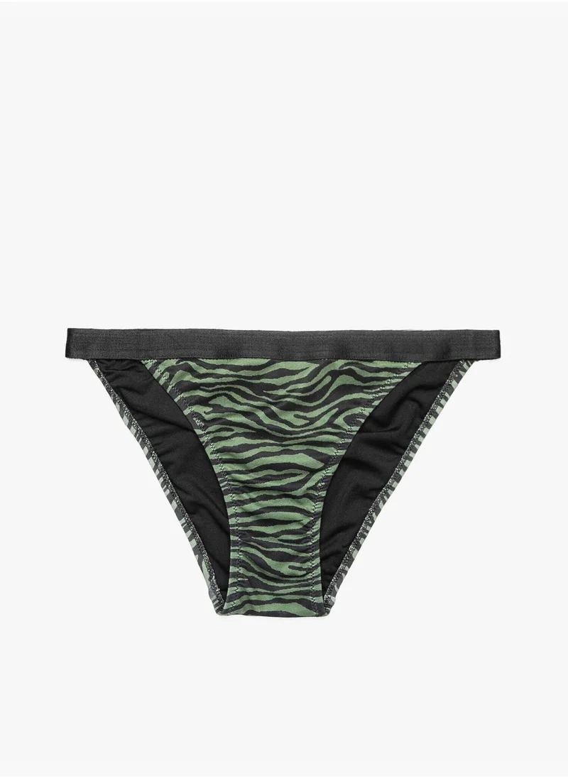 KOTON Zebra Patterned Bikini Bottom
