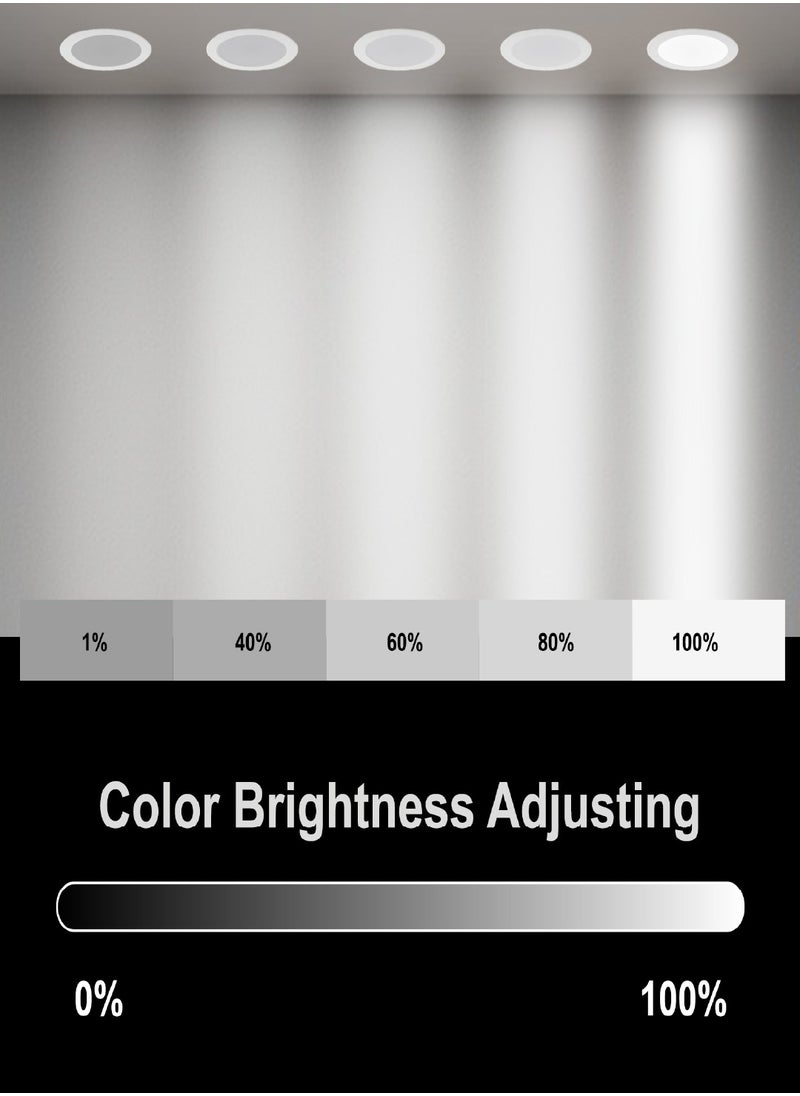SASKA - Smart WIFI LED Recessed Downlight 2700K-6500K Dimmable RGBWC Spotlight Multicolor Ceiling Light 14.5 CM - Image 1