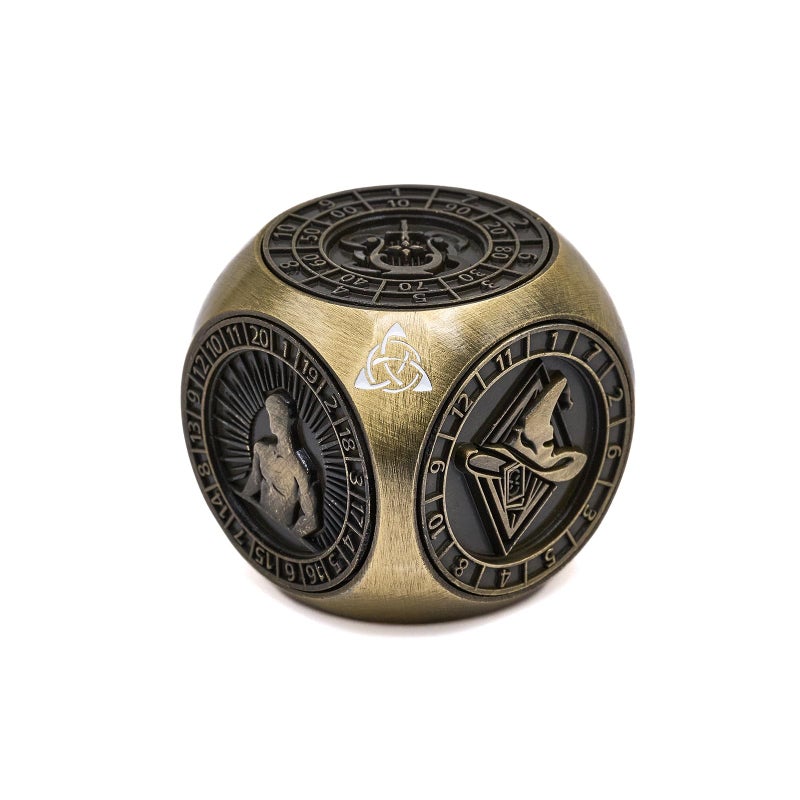 HNCCESG Metal Fidget Spinner,7 in 1 Unique Polyhedral Fantasy Gaming Dice for Tabletop RPG Accessories(Bronze) - Image 1